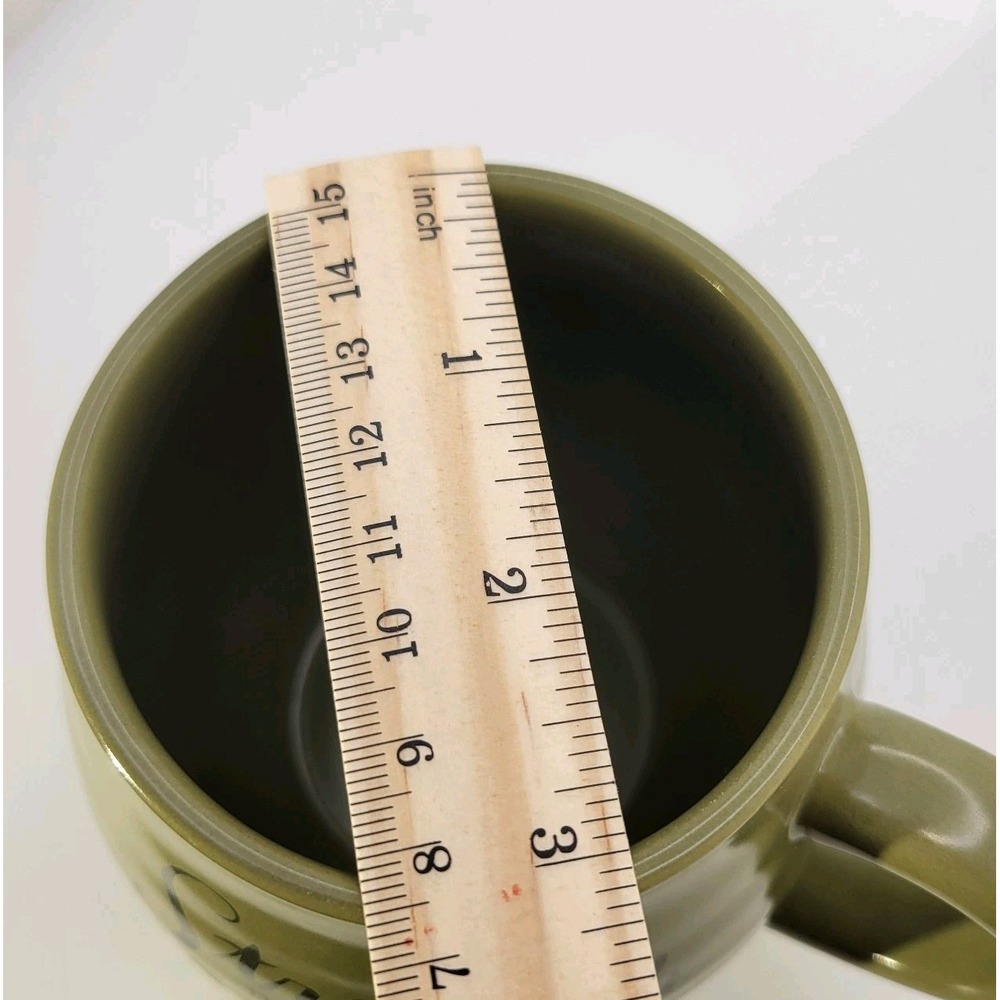 DaySpring Stoneware Coffee Mug Olive Green Inspirational Strength Scripture 14oz - Picture 9 of 9